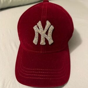 Red Cap with Rhinestone Logo